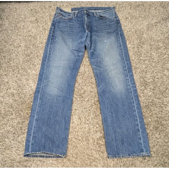 Polo Ralph Lauren 867 Jeans Mens 35x32 Blue Denim Faded Straight Classic Fit - Picture 1 of 10
